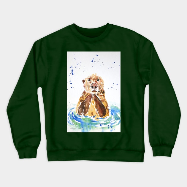 Otter Crewneck Sweatshirt by Casimirasquirkyart